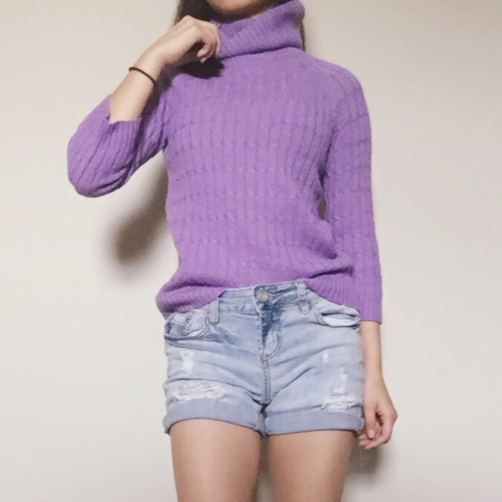 George Violet Turtleneck Sweater
